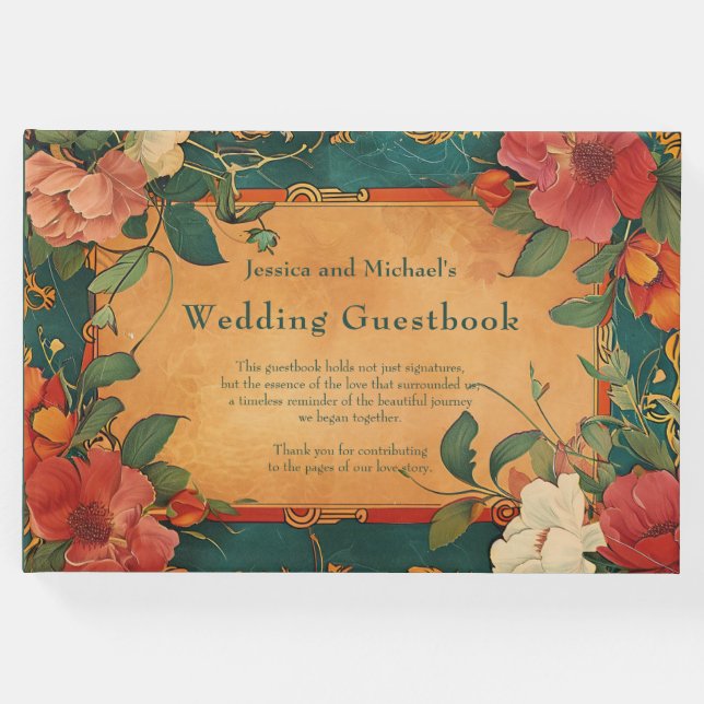 🌹 Rose Romantik: Jugendstil-Plendor Gästebuch (Vorderseite)