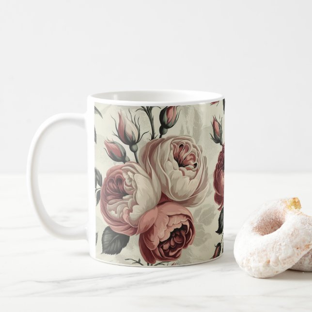 Rose romantisch kaffeetasse (Mit Donut)