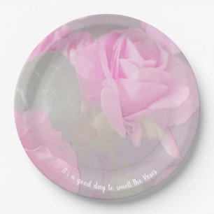 Rose Rosa Abstrakte Papierplatte Pappteller