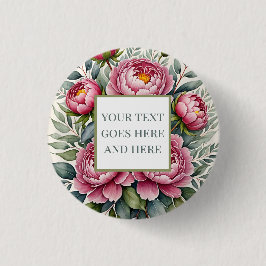 Rose Rosa Aquarellfarben Blume Button