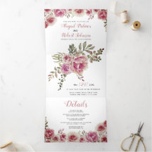 Rose rosa Aquarellfarben Blume Hochzeit