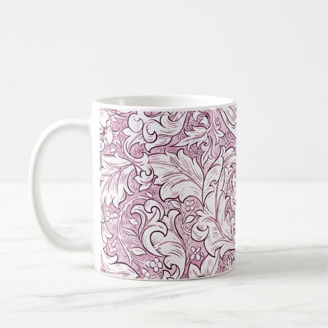 Rose Rosa Barock Verzierte Foliage Kaffeetasse (Links)