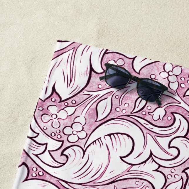 Rose Rosa Barock Verzierte Foliage Strandtuch (Beispiel)