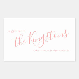 Rose Rosa Familienname Skript Rechteckige Aufklebe Rechteckiger Aufkleber