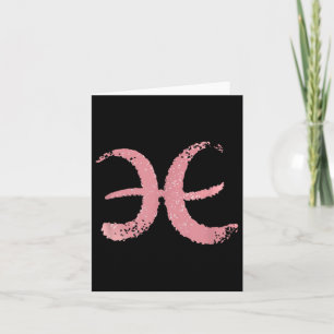 Rose-rosa farbene Fische Zodiaka Astrologie Zeiche Karte