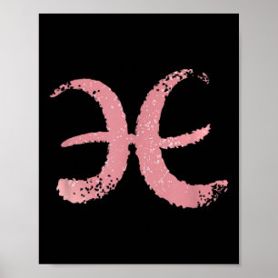 Rose-rosa farbene Fische Zodiaka Astrologie Zeiche Poster