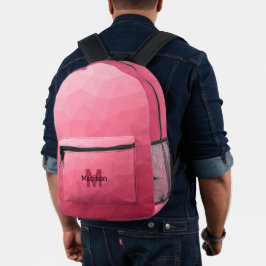 Rose rosa Gefälle geometrisches Maschenmuster Mono Bedruckter Rucksack