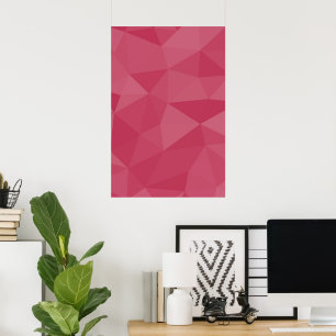 Rose rosa geometrisches Maschenmuster Poster