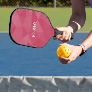 Rose rosa geometrisches Messmuster Individuelle Na Pickleball Schläger
