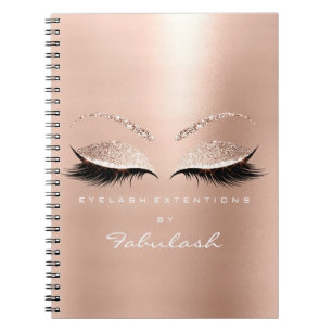 Rose Rosa Gold Glitzer Augen Makeuty Name Notizblock