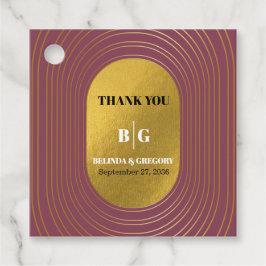 Rose Rosa & Gold Moderne Minimalistische Hochzeit Geschenkanhänger