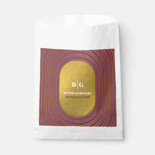 Rose Rosa & Gold Moderne Minimalistische Hochzeit Geschenktütchen