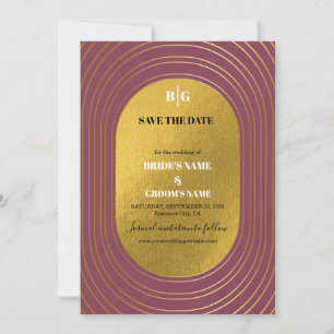 Rose Rosa & Gold Moderne Minimalistische Hochzeit Save The Date