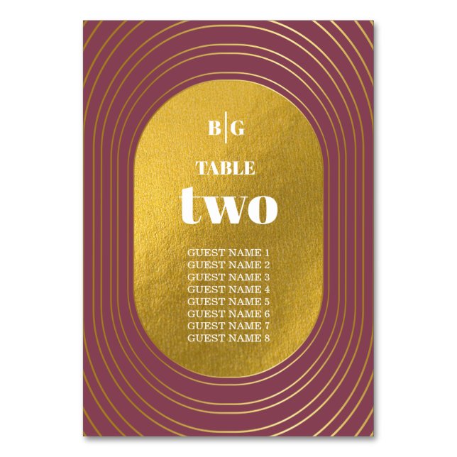 Rose Rosa & Gold Moderne Minimalistische Hochzeit Tischnummer (Vorderseite)