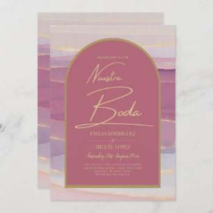 Rose Rosa Goldbarsch Marmor Hochzeit BODA INVITE Einladung
