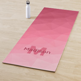 Rose rosa Gradient Geometrisches Messemuster Monog Yogamatte
