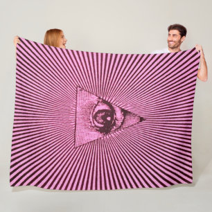Rose rosa Illuminati Hologramm Fleecedecke
