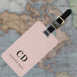 Rose Rosa Ledermonogramm Gepäckanhänger<br><div class="desc">Rose Gold,  rot-rosa Imitate Lederprint als Hintergrund. Personalisieren Sie Ihre Monogrammbriefe und den vollständigen Namen auf der Vorderseite. Ihre Kontaktinformationen auf der Rückseite. Schwarzer Text.</div>
