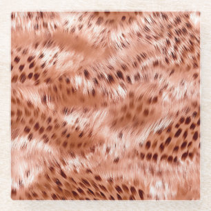 Rose Rosa Leopard Glasuntersetzer