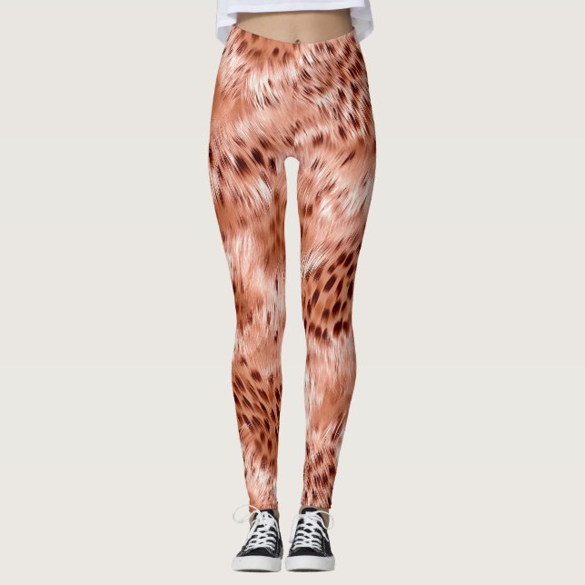 Rose Rosa Leopard Leggings (Vorderseite)
