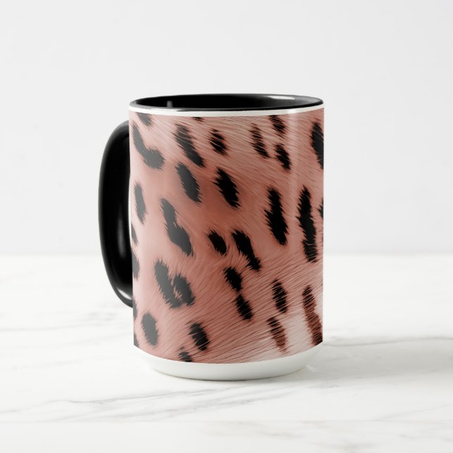 Rose Rosa Leopard Tasse (Vorderseite Links)