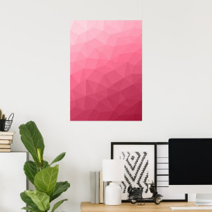 Rose rosa leuchtendes geometrisches Messemuster Poster