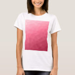 Rose rosa leuchtendes geometrisches Messemuster T-Shirt<br><div class="desc">Farbe des Jahres. Magenta rosa ombre Gefälle geometrische Maschenmuster. Dreieck geometrisches Mesh mit dunkelrosa Ober-Farbverlauf.</div>