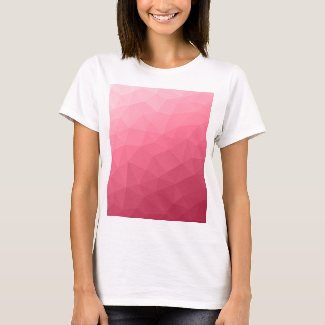 Rose rosa leuchtendes geometrisches Messemuster T-Shirt (Vorderseite)