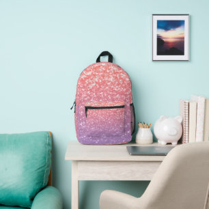 Rose Rosa lila Lavendel Imitate Glitzern Glitzer Bedruckter Rucksack