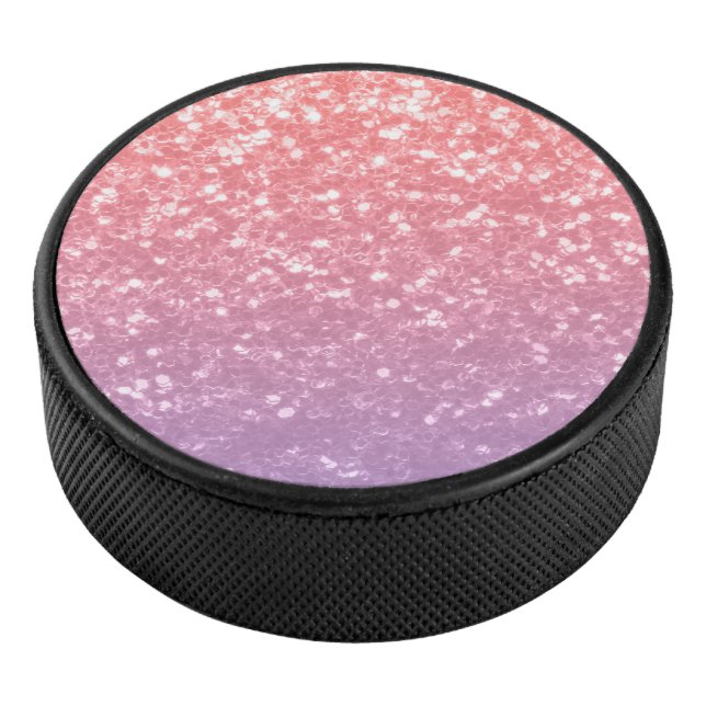 Rose Rosa lila Lavendel Imitate Glitzern Glitzer Eishockey Puck (3/4)