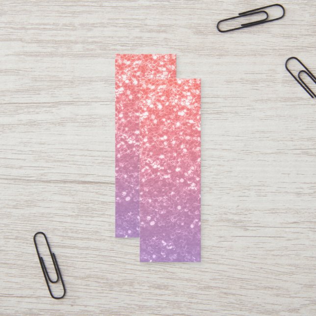 Rose Rosa lila Lavendel Imitate Glitzern Glitzer Mini Visitenkarte (Vorderseite/Rückseite Beispiel)