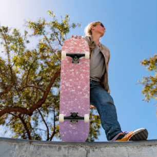 Rose Rosa lila Lavendel Imitate Glitzern Glitzer Skateboard