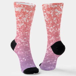 Rose Rosa lila Lavendel Imitate Glitzern Glitzer Socken