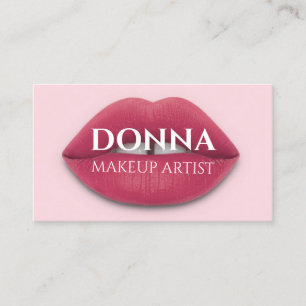 Rose Rosa Lippen QR-Code Logo Makeup Artist Studio Visitenkarte