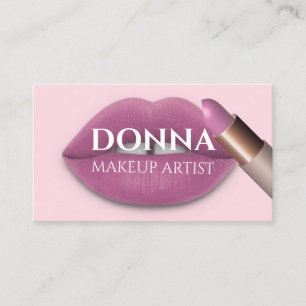 Rose Rosa Lippen QR-Logo Makeup Lipstick Visitenkarte