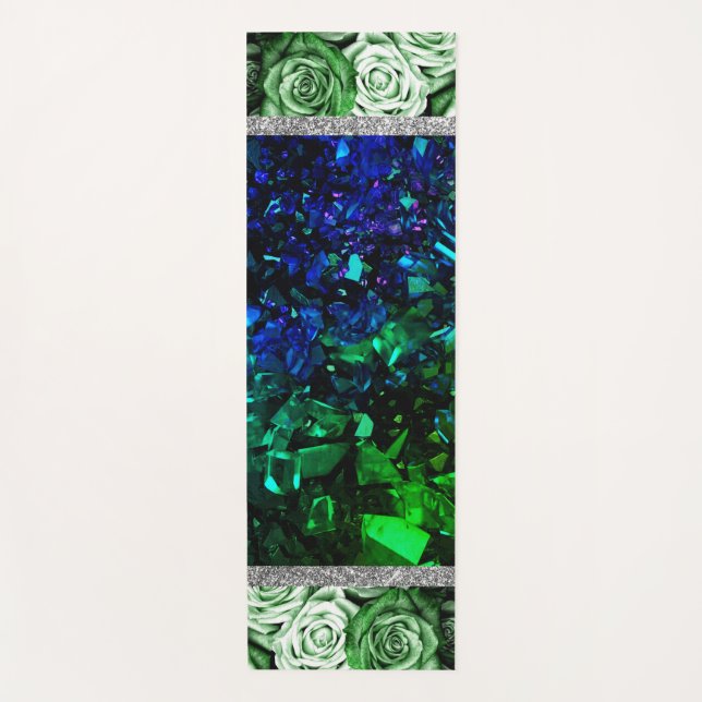 Rose Rosa Marmor Glitzer Yoga Mat Yogamatte (Vorderseite)