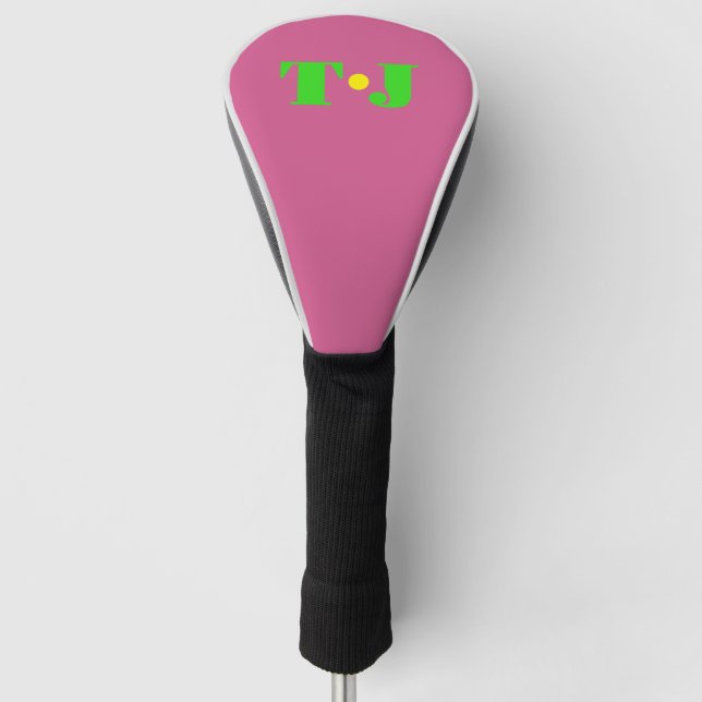 Rose Rosa Mit Monogramm Golf Headcover (Vorderseite)