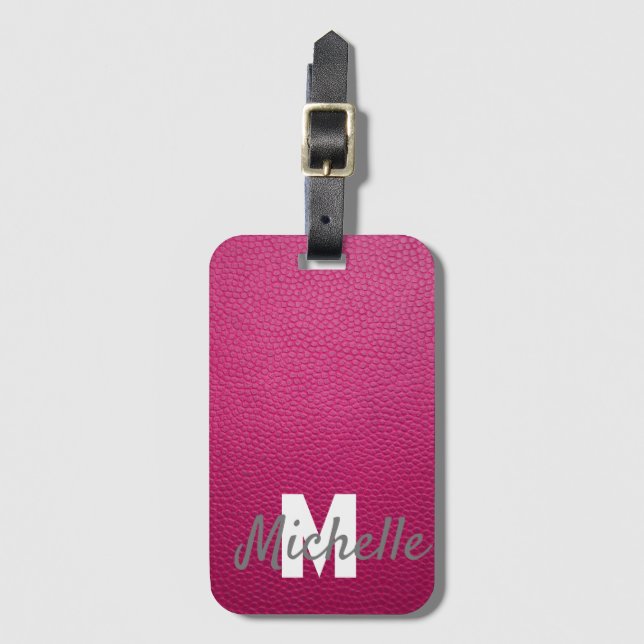 Rose Rosa personalisierter Name Gepäckanhänger (Vorderseite Vertikal)