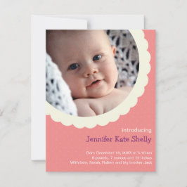 Rose Rosa Polka dot rosette Foto niedliche Geburt Ankündigung