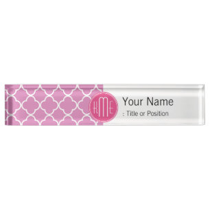 Rose Rosa Quatrefolie mit benutzerdefiniertem Mono Namensplakette