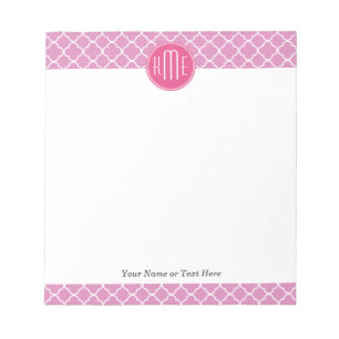 Rose Rosa Quatrefolie mit benutzerdefiniertem Mono Notizblock