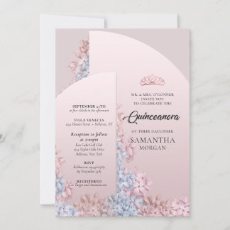 Rose Rosa Rosa-Frühling Quinceanera Einladung