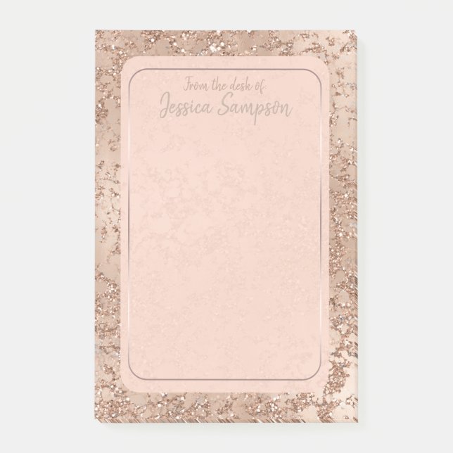 Rose Rosa Rosa Glam Sparkle Chic Post-it Klebezettel (Vorderseite)