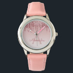 Rose Rosa Rosa Glitzer und Sparkor Armbanduhr<br><div class="desc">Dripping Imitate Sparkle und Glitzer Rose Gold Blush Pink Watch sind ideal für eine Rose Gold oder Blush Pink Geburtstagsparty oder Brautparty Geschenk. Diese Birthday Party-Uhr in Blush Pink ist perfekt für einen gürtelhaften, rosa Geburtstagsparty-Geschenk. Diese Uhr kann Ihren Monogrammnamen und den Anfangsbuchstaben enthalten.</div>