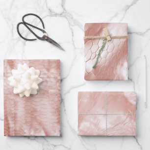 Rose Rosa Schlange drucken Geschenkpapier Set