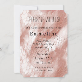 Rose Rosa Schlangenhaut Einladung