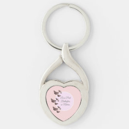 Rose Rosa Schmetterlinge Schlüsselanhänger