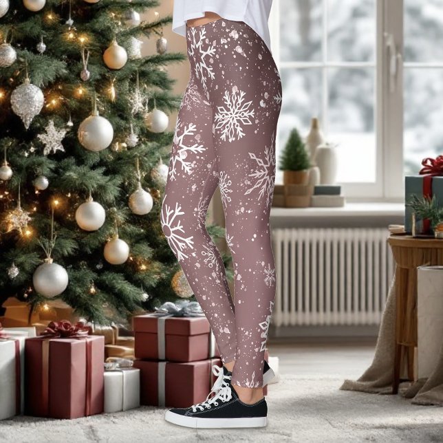 Rose Rosa Schneeflocken Leggings (Von Creator hochgeladen)