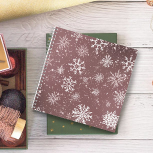 Rose Rosa Schneeflocken Notizbuch