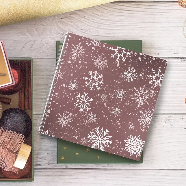 Rose Rosa Schneeflocken Notizbuch (Von Creator hochgeladen)